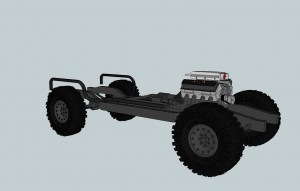 3D model Suburban chassis with 454 engine