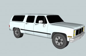 3D Model of 1986 Chevy Suburban